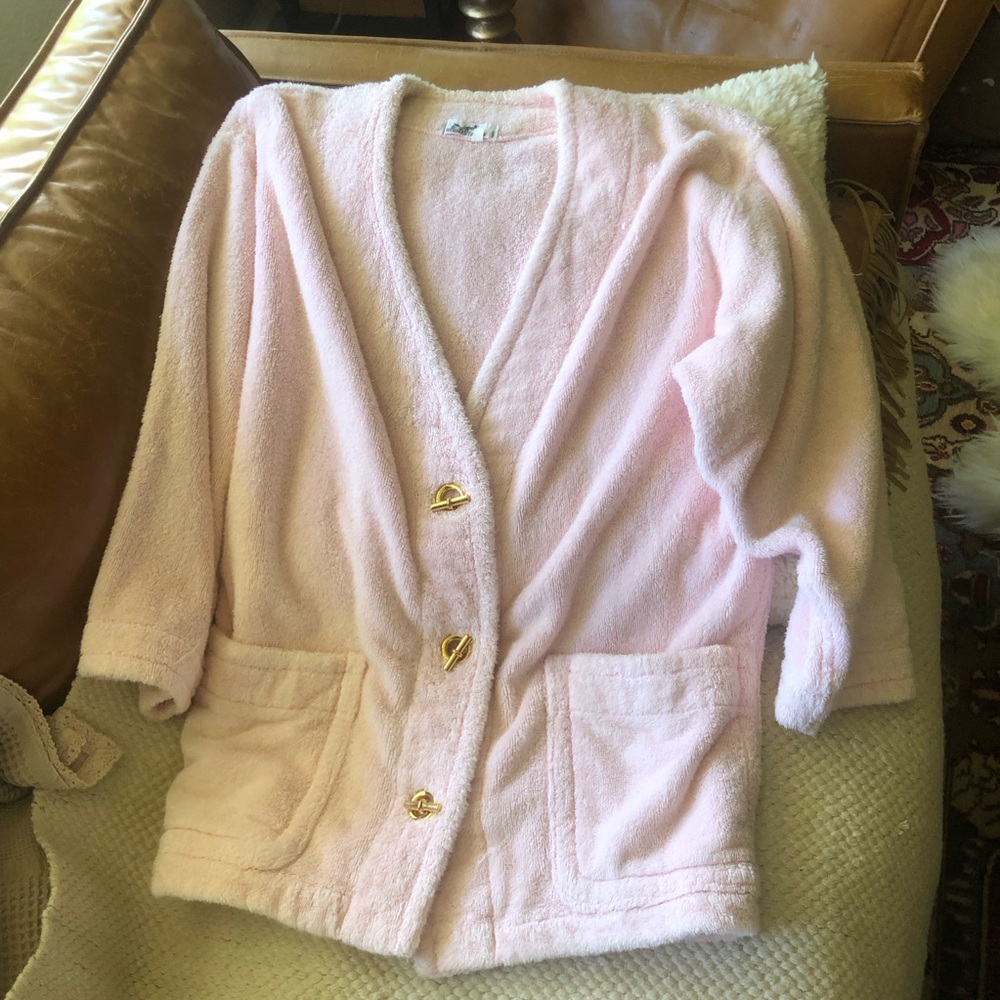 Hermes Terry Cotton Pink Button Up jacket M
